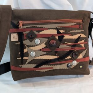 70326003 Ember Terrain Hand Crafted Crossbody Bag, Brown Ultrasuede Purse