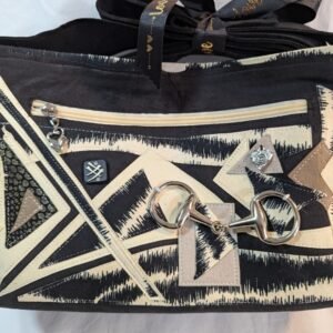 70326018 Contemporary Modern Ultrasuede Purse Black Zebra Ivory