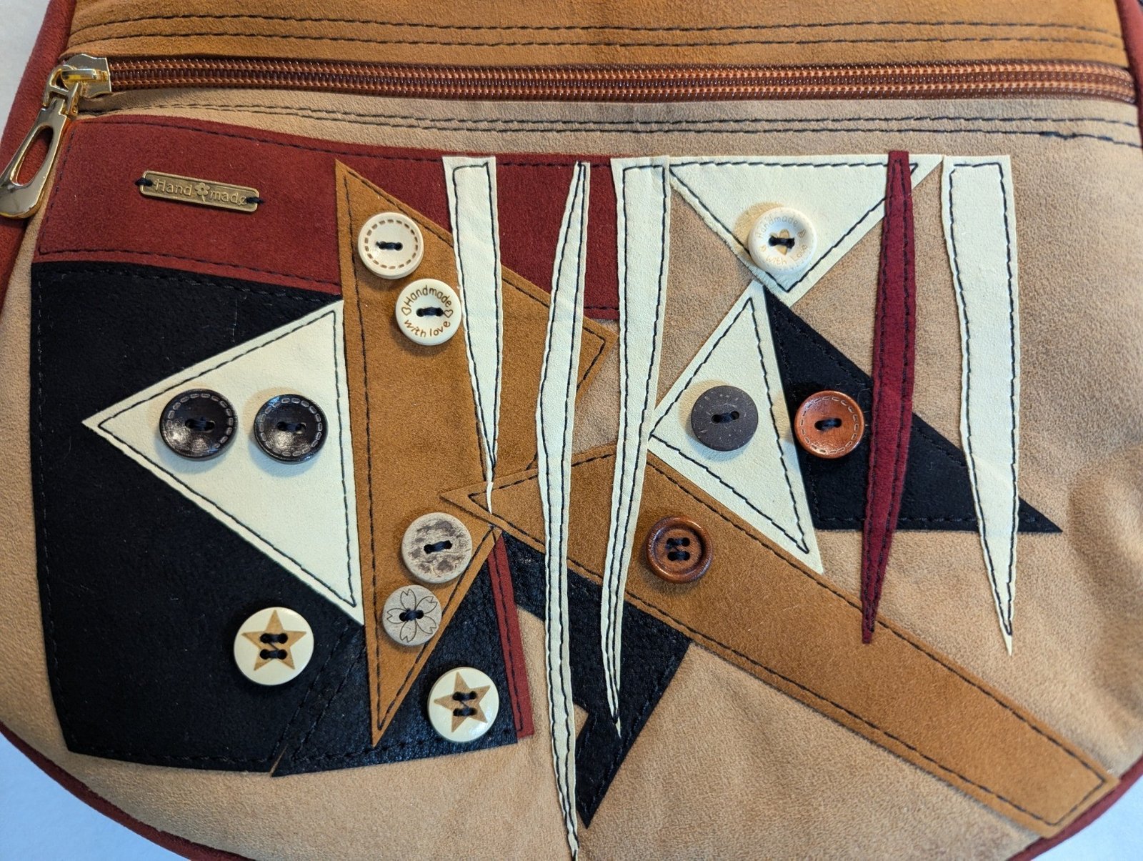 70326025 Multi Ember Contemporary Modern Ultrasuede Purse Earth / Rust / Camel / Black