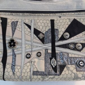 60326006 Silver/Grey Contemporary Modern Ultrasuede Purse Silver/Grey