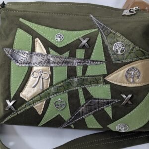 70326034 Smokey Green compact handbag, one-of-a-kind design inspired by contemporary modern art