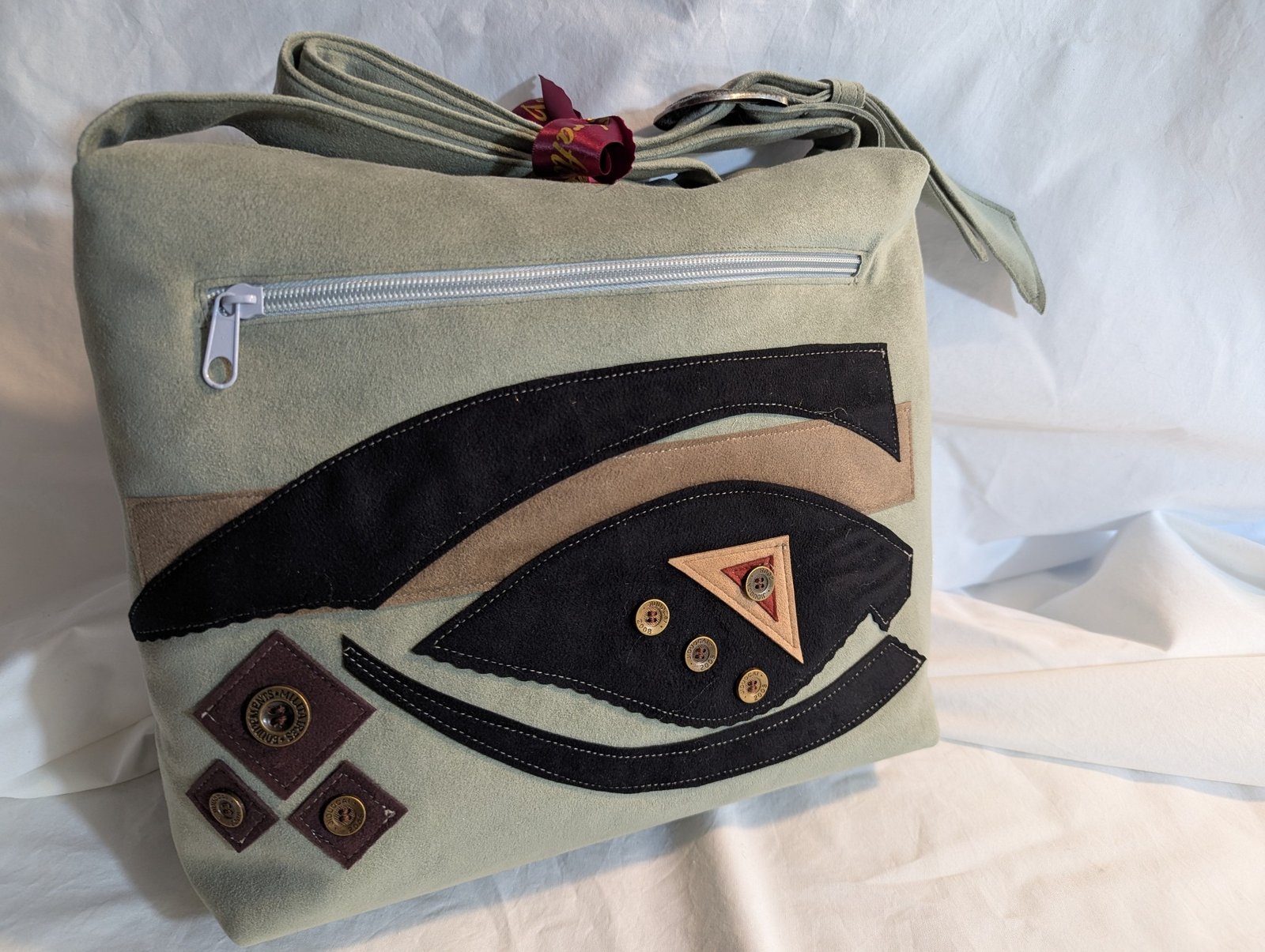 7032607 Sage Contemporary Modern Ultrasuede Purse Bl Rust Burg