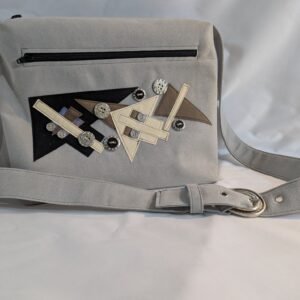 7032609 Dove Grey Contemporary Modern Ultrasuede Purse Bl WinterWh Taupe double sided